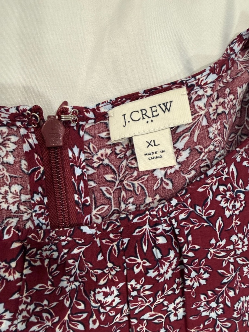 J Crew Factory Burgundy Midi Dress with Tiers—XL - Picture 2 of 14
